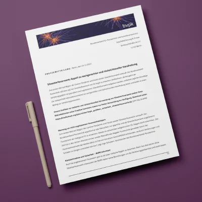 Silvesterfeuerwerk: Appell zu sachgerechter und rücksichtsvoller Handhabung